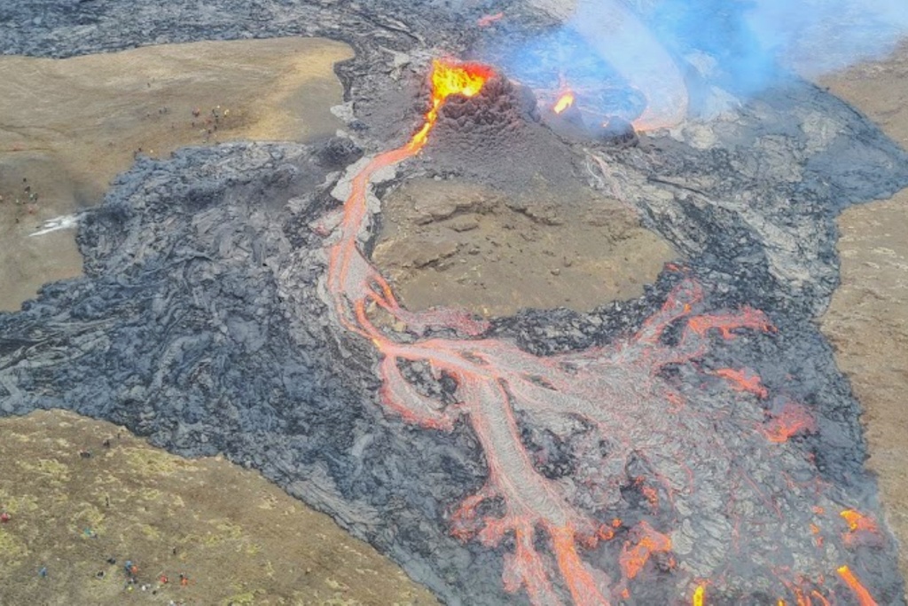 Volcano Eruption Drone Iceland