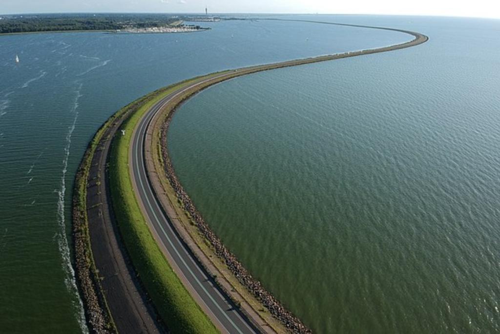 Infrastructure Houtribdijk Dam Netherlands