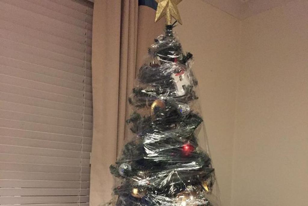 Christmas Hack Seran Wrap Tree