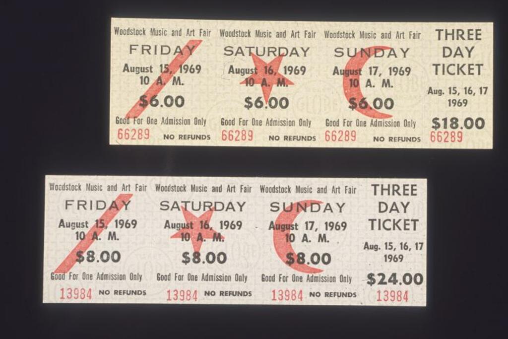 Woodstock 1969 Ticket Price